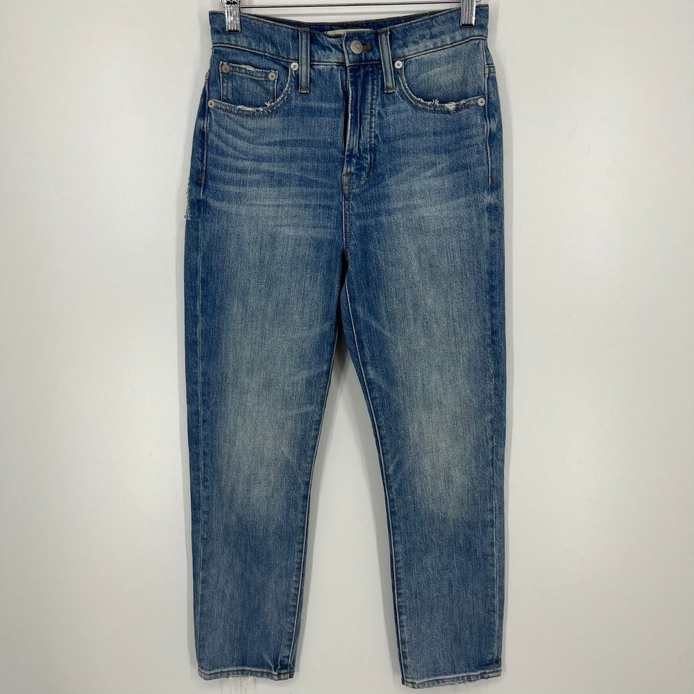 Madewell The Perfect Vintage Jean High Rise Heart Patch Distressed Blue Size 25